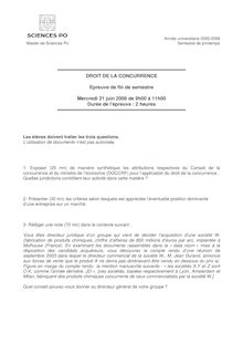 Droit de la concurrence 2006 Master Droit Economique IEP Paris - Sciences Po Paris
