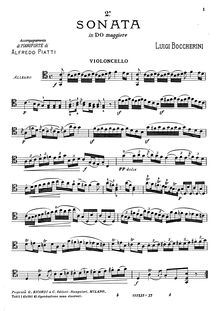 Partition de violoncelle, violoncelle Sonata en C major, G.6