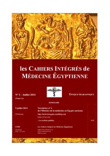 Cahiers intégrés de médecine égyptienne 1 ( CIME - I )