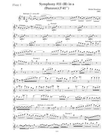 Partition flûte 1, Symphony No.11  Latin , A minor, Rondeau, Michel par Michel Rondeau