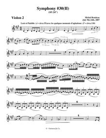Partition violons II, Symphony No.30, A major, Rondeau, Michel