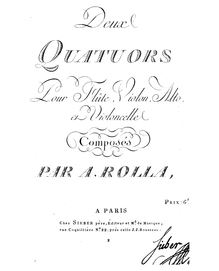 Partition parties complètes, 2 flûte quatuors, 2 Quartetti con Flauto / Deux Quatuors pour Flute, Violon, Alto, et Violoncelle