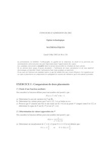 Mathématiques I 2002 Classe Prepa HEC (ECT) ESSEC