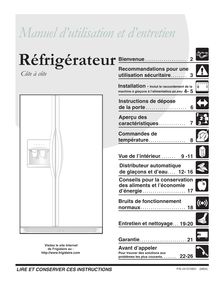 Notice Réfrigérateur Frigidaire  FRS26TS7DB5