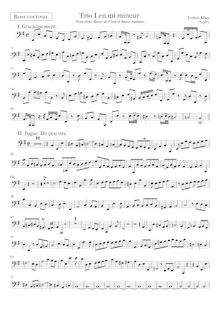 Partition viole de gambe III ou Continuo , partie, Trio I en mi mineur