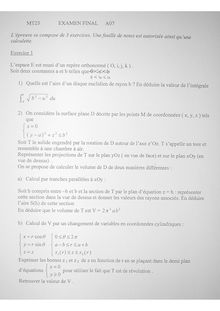 Applications de l algèbre et de l analyse à la géométrie 2007 Tronc Commun Université de Technologie de Belfort Montbéliard
