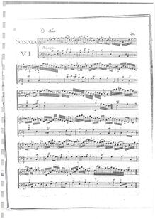 Partition complète, Sonate a Flauto Traversiere Solo e Basso Composte dal Sigr. Canaby Musico di S.A.E. Palatino del Reno. par Martin Friedrich Cannabich