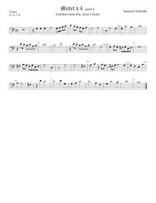 Partition 1st verse − ténor viole de gambe, basse clef, Tabulatura Nova
