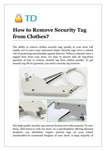 How to Remove Security Tag from Clothes?