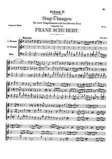 Partition Vocal score, Sing-Übungen, D.619, Vocal Exercises, Schubert, Franz