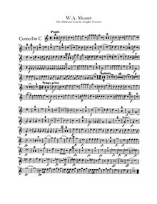 Partition cor 1, 2 (en C), Die Entführung aus dem Serail, The Abduction from the Seraglio