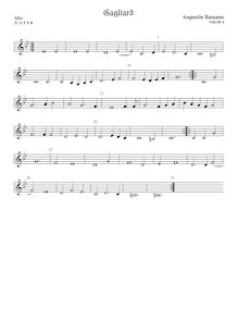 Partition ténor viole de gambe 1, aigu clef, pavanes et Galliards pour 5 violes de gambe par Augustine Bassano