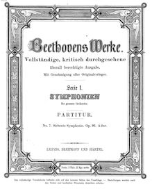 Partition complète Symphony No.7 - Beethoven
