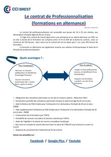 Informations sur les contrats professionnalisation - CCI Brest