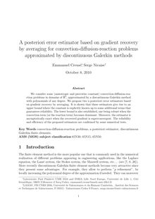 A posteriori error estimator based on gradient recovery by averaging for convection diffusion reaction problems