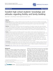 Swedish high school students  knowledge and attitudes regarding fertility and family building
