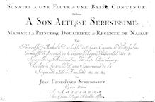 Score, 7 sonates pour flûte et Basso Continuo, Op.1, Schickhardt, Johann Christian