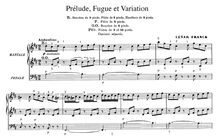 Partition complète, Prélude, Fugue et Variation, Six Pièces pour Grand Orgue – No.3 par César Franck