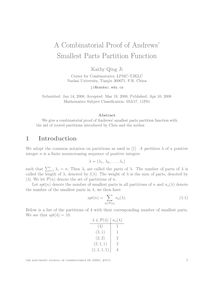 A combinatorial proof of andrews  smallest parts partition function