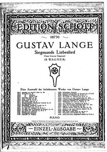 Partition complète, Fantasie on Siegmunds Liebeslied, Lange, Gustav