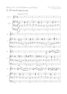 Partition Zwischengesang (between pour lectures) - score avec cor en C, Messe Nr. 1 für Waldhorn und Orgel