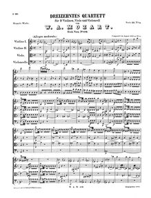 Partition complète, corde quatuor No.13, D minor, Mozart, Wolfgang Amadeus par Wolfgang Amadeus Mozart