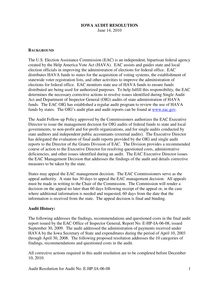 Iowa audit E-HP-IA-06-08 Fina Final Management  Decision