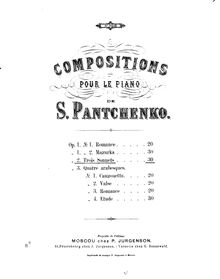 Partition complète, 3 Sonnets, Op.2, Panchenko, Semyon