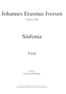 Partition altos, Sinfonia, D major, Iversen, Johannes Erasmus