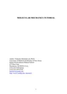 Molecular Mechanics Tutorial