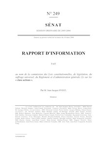 Rapport d information fait au nom de la Commission des lois (...), sur les class actions