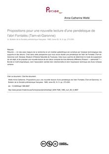 Propositions pour une nouvelle lecture d une pendeloque de l abri Fontalès (Tarn-et-Garonne) - article ; n°9 ; vol.82, pg 273-283