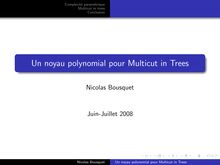 Complexite parametrique Multicut in trees