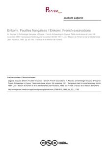Enkomi. Fouilles françaises / Enkomi. French excavations - article ; n°1 ; vol.22, pg 91-106
