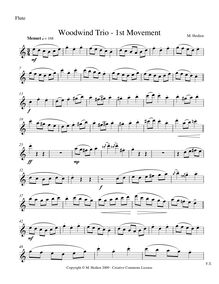 Partition flûte, Woodwind Trio, Hedien, Mark