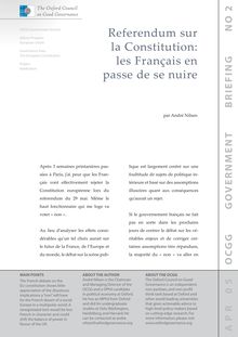 Referendum sur la Constitution: les Français en passe de se nuire