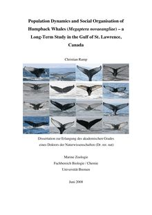 Population dynamics and social organisation of humpback whales (Megaptera novaeangliae) [Elektronische Ressource] : a long-term study in the Gulf of St. Lawrence, Canada / Christian Ramp