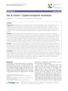 Sex & vision I: Spatio-temporal resolution