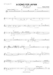 Partition trompette 3 en B♭, A Song pour Japan, Verhelst, Steven