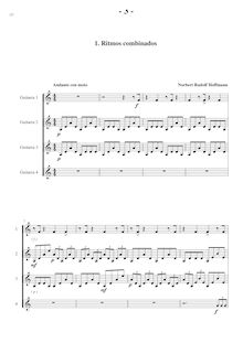 Partition , Ritmos combinados, 4 piezas para guitarras, Hoffmann, Norbert Rudolf