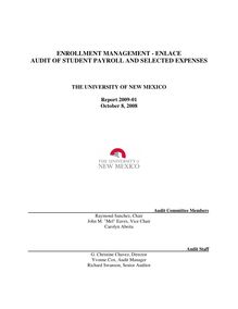 2009-01 Enrollment Management - ENLACE Audit of Student Payroll and Selected Expenses