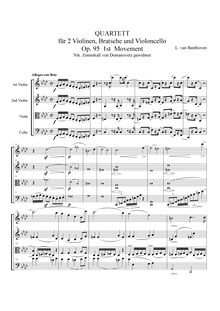 Partition , Allegro con brio, corde quatuor No.11, Op.95, Quartetto serioso