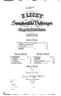 Partition complète, Les Préludes, Symphonic Poem No.3, Liszt, Franz par Franz Liszt
