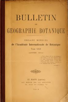 Bulletin de gographie botanique