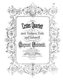 Partition violon 1, corde quatuor No.1, D minor, Noskowski, Zygmunt