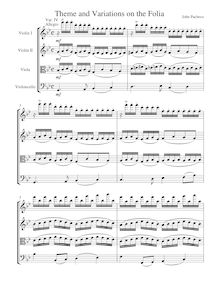 Partition Variation IV, Theme et Variations on pour Folia, Pacheco, John Manuel