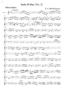 Partition hautbois 2, Ouverture- No.2 en B flat major, B flat, Reichenauer, Antonín