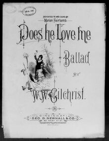 Partition Cover Page, Does He Love Me, Schleifer 273, Ballad, G Major
