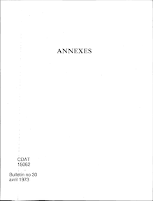 Cahiers d études ONSER du numéro 1 à 66 (1962-1985) - Récapitulatif. : fasc 2 - Annexes.