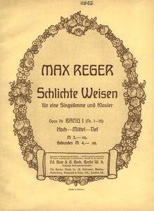 Partition Color covers, ads, Simple chansons, Op.76, Schlichte Weisen, Op.76